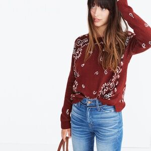NWT Madewell Bandana Pullover Sweater S